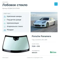 Лобовое стекло и автомобиль Porsche Panamera — коллаж