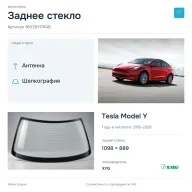 Заднее стекло и автомобиль Tesla Model Y — коллаж