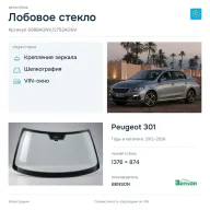 Лобовое стекло и автомобиль Peugeot 301 — коллаж