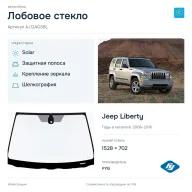 Лобовое стекло и автомобиль Jeep Liberty — коллаж