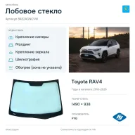 Лобовое стекло и автомобиль Toyota RAV4 — коллаж
