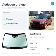 Лобовое стекло и автомобиль Suzuki Ignis — коллаж