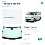 Лобовое стекло и автомобиль Toyota Town Ace — коллаж