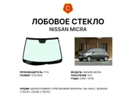 Лобовое стекло и автомобиль Nissan Micra — коллаж