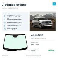 Лобовое стекло и автомобиль Infiniti QX56 — коллаж