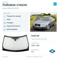 Лобовое стекло и автомобиль Audi A6 — коллаж