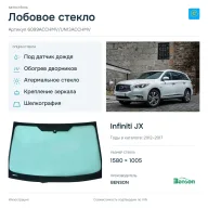 Лобовое стекло и автомобиль Infiniti JX — коллаж