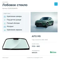 Лобовое стекло и автомобиль AITO M5 — коллаж