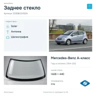 Заднее стекло и автомобиль Mercedes-Benz A-класс — коллаж