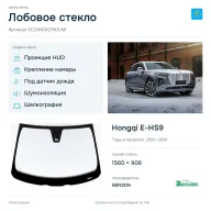 Лобовое стекло и автомобиль Hongqi E-HS9 — коллаж