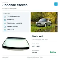 Лобовое стекло и автомобиль Skoda Yeti — коллаж
