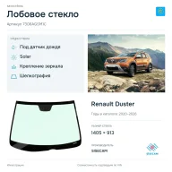 Лобовое стекло и автомобиль Renault Duster — коллаж