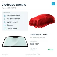 Лобовое стекло и автомобиль Volkswagen ID.6 X — коллаж