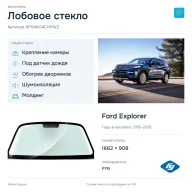 Лобовое стекло и автомобиль Ford Explorer — коллаж